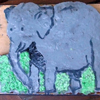 עוגה עם ציור שוקולד של פיל